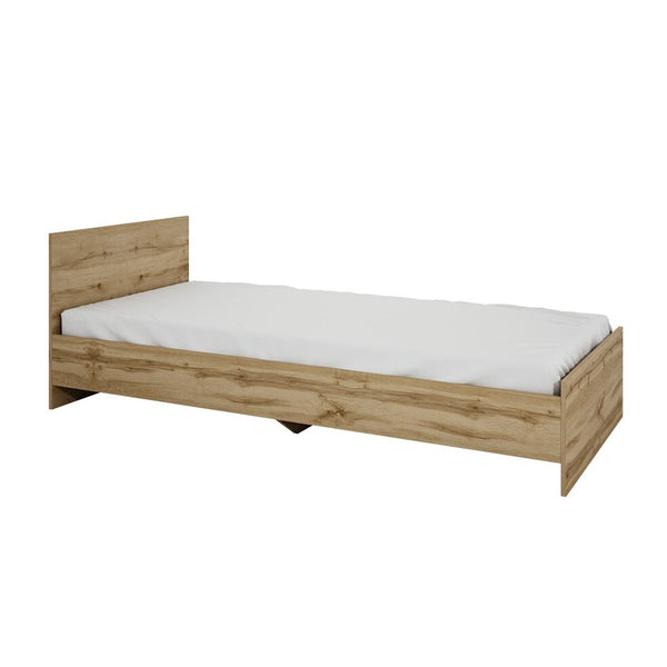 Levně Dřevěná postel Arkadia 90x200 cm, dub dakota, bez matrace