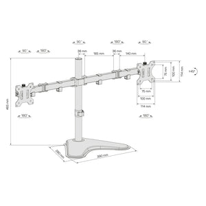 Držák na 2 monitory Connect IT TwinArm Basic Beta, černý