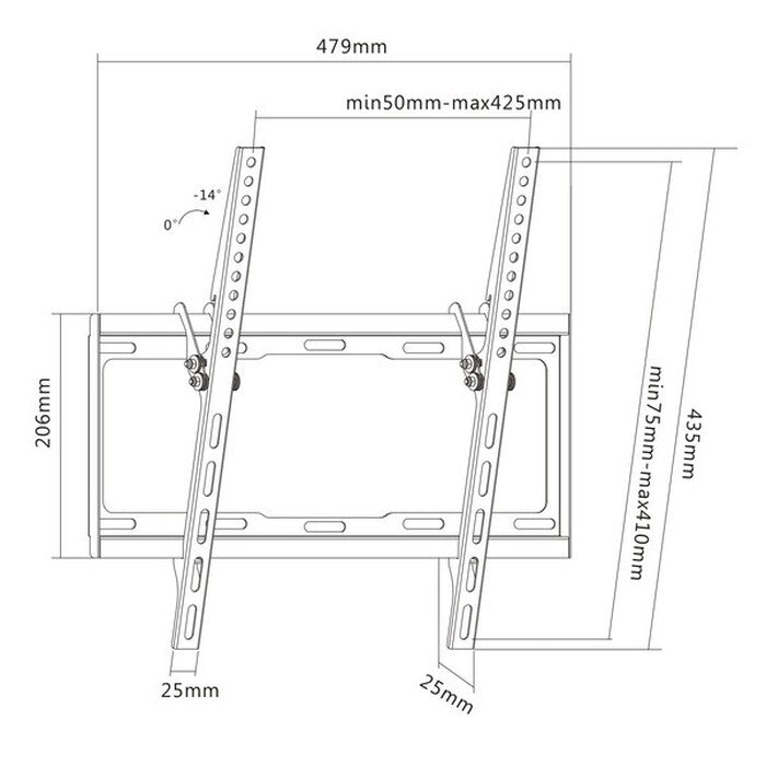 Držák TV AQ Vision OKDR44N, 32&quot;-55&quot;, 35kg, náklopný