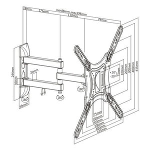 Držák TV AQ Vision OKDR44R, 23"-55", 30kg, kloubový