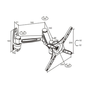 Držák TV Connect IT AQ A2 CI-40, 17"-37", 20kg, kloubový