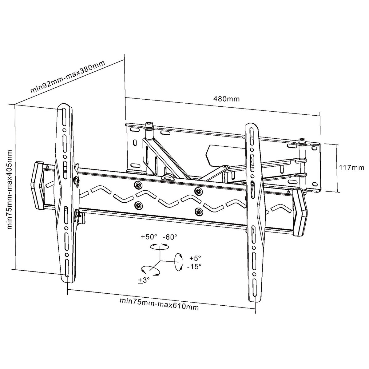 Držák TV MKF LPA08463, 37&quot;&quot;-70&quot;&quot;, 40kg, výsuvný