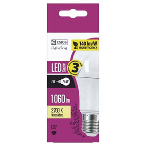 Emos ZQ5150P LED žárovka Classic A60 7,5W E27 teplá bílá