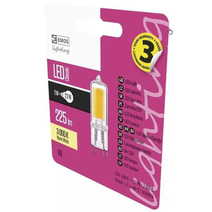Emos ZQ9520 LED žárovka Classic JC E 2W G9 teplá bílá