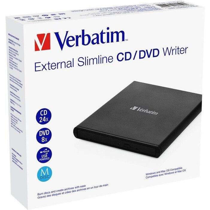 Externí CD/DVD mechanika Verbatim Slimline, 2.0 (53504)