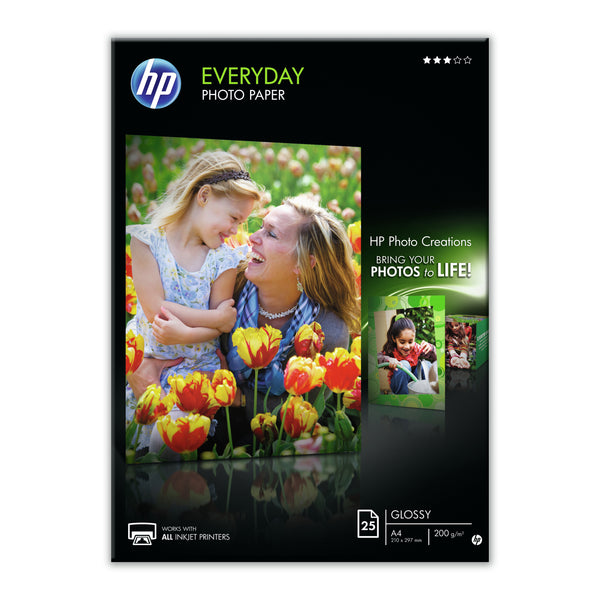 Levně Fotopapír HP Everyday Glossy A4, 200g/m2, 25ks/bal (Q5451A)