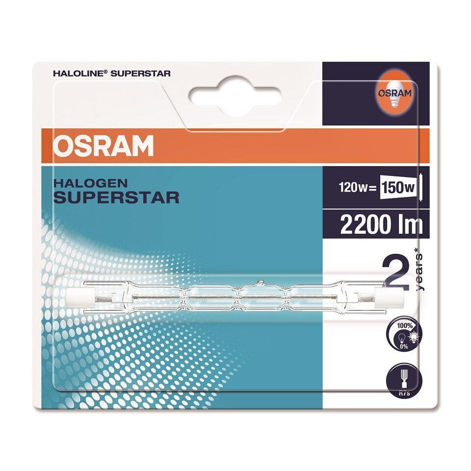 Halogenová žárovka Osram ECO, R7s, 120W, 114mm, teplá bílá