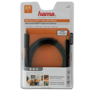 HDMI kabel Hama 122104, pozlacený, 2.0, 1,5m