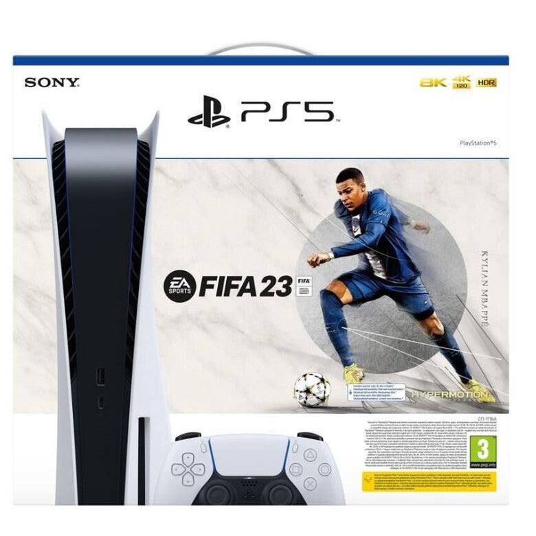 Herní konzole Sony Playstation 5 Blu-Ray 825GB + Fifa 23 OBAL POŠ