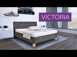Čalouněná postel Victoria 180x200, béžová, včetně matrace