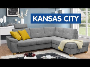 Rohová sedačka rozkládací Kansas City pravý roh šedohnědá