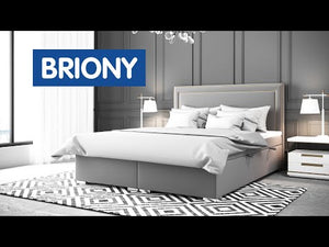 Čalouněná postel Briony 160x200, stříbrná, vč. matrace a topperu