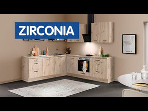 Rohová kuchyně Zirconia pravý roh 260x240 cm (světlý dub)
