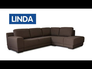 Rohová sedačka rozkládací Linda pravý roh hnědá