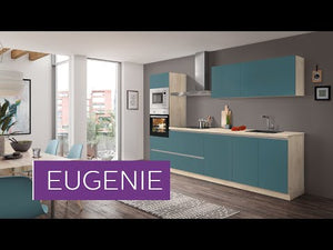 Kuchyně Eugenie 300 cm (petrol, matná, javor)