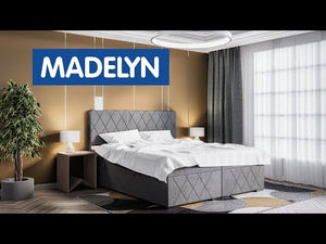 Čalouněná postel Madelyn 140x200, stříbrná,vč. matrace a topperu