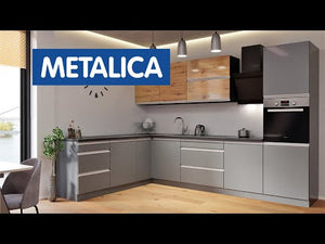 Kuchyně Metalica 260 cm (stříbrná, dub)