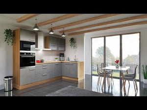 Rohová kuchyně Birgit levý roh 275x155 cm (tmavý beton, dub)
