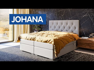 Čalouněná postel Johana 140x200, béžová, vč. matrace a topperu