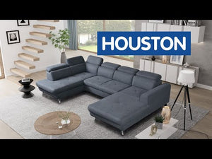Sedací souprava do U rozkládací Houston levý roh šedá