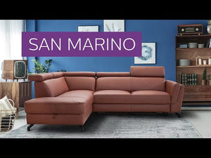 Kožená sedačka rozkládací San Marino levý roh šedá