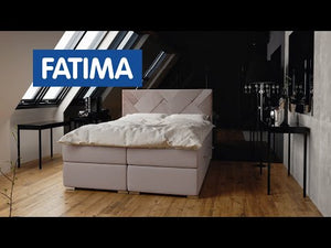 Čalouněná postel Fatima 140x200, šedá, vč. matrace a topperu