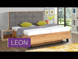 Masivní postel Leon 180x200, dub, včetně matrace