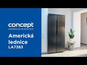 Americká chladnička Concept LA7383bc černé sklo