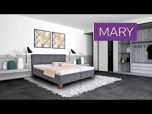 Čalouněná postel Mary 160x200, šedá, včetně matrace