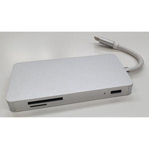 Hub Olpran B-3301, USB-C / 2x USB 3.0, HDMI, USB-C, SD, stříbrná