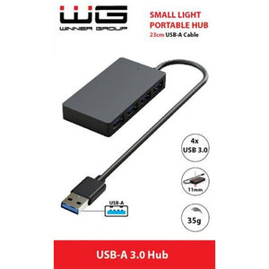 HUB USB-A, 4x USB-A 3.0, černá