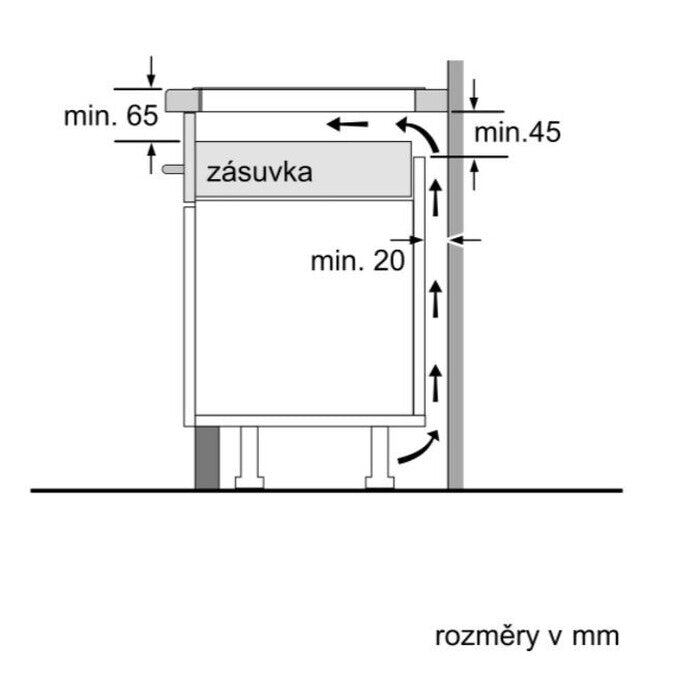 Indukční varná deska Bosch,60cm,4zóny z toho 1CombiZone,7,4kW