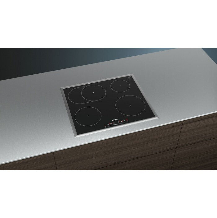 Indukční varná deska Siemens,60cm,4zóny,7,4 kW,nerezový rámeček