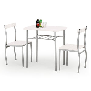 Jídelní set Marslo - 2x židle, 1x stůl (bílá)