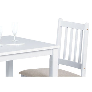 Jídelní set Nathan - stůl, 2x židle (bílá mat, lak)