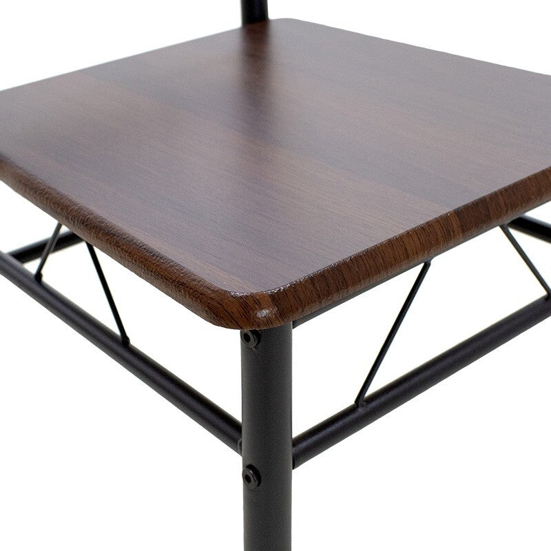 Jídelní set Raul - 4x židle, 1x stůl (ořech, černá)