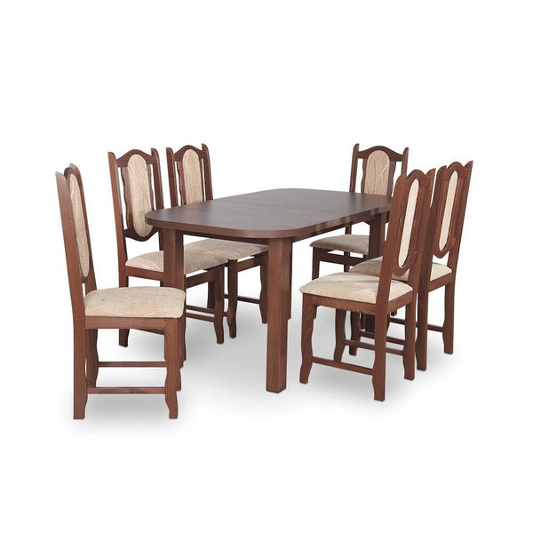 Levně Jídelní set Lindar - Stůl 150x80,6x židle (ořech / monako 2A)