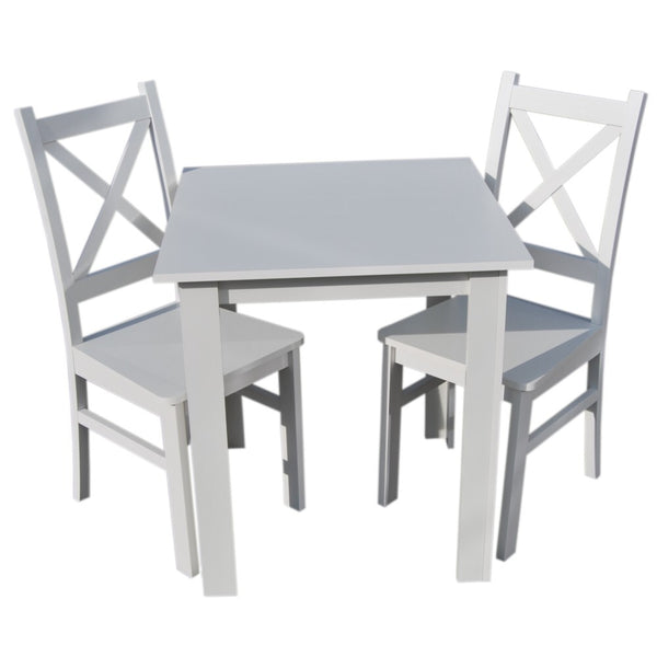 Levně Jídelní set Timmy II - 2x židle, 1x stůl (bílá)
