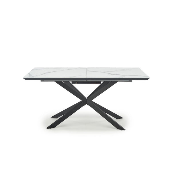 Levně Jídelní stůl Demonte rozkládací 160-200x76x90 cm (bílá, černá)