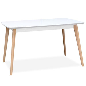 Jídelní stůl Endever 130x76x85 cm (bílá, buk)