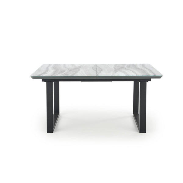 Levně Jídelní stůl Marmen rozkládací 160-200x76x90 cm (šedá, černá)