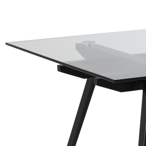 Jídelní stůl Annecy 180x75x90 cm (čirá, černá)