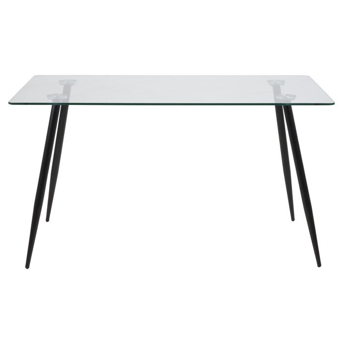 Jídelní stůl Ballina 140x75x80 cm (čirá, černá)