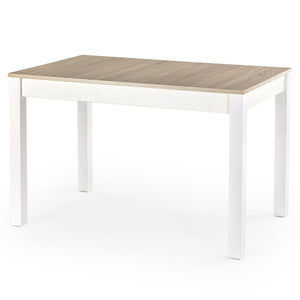 Jídelní stůl Caumiry rozkládací 118-158x76x75 cm (dub, bílá)