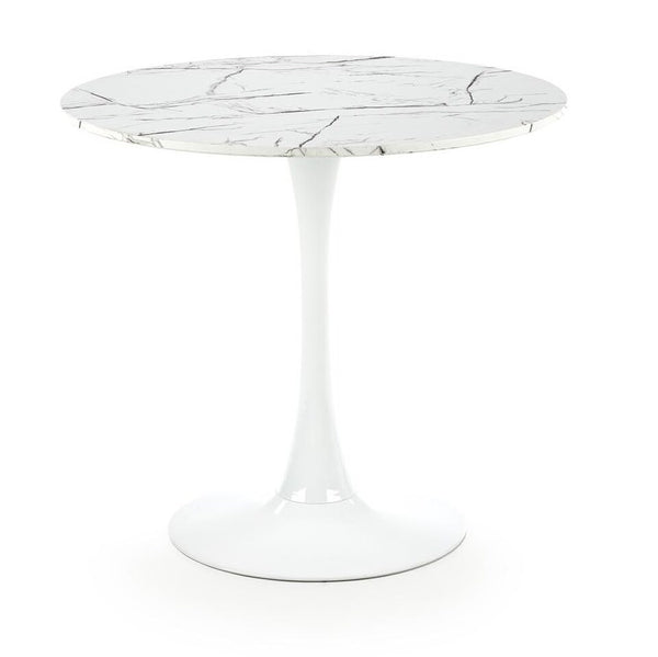Levně Jídelní stůl Elis 80x73x80 cm (bílý mramor, bílá)