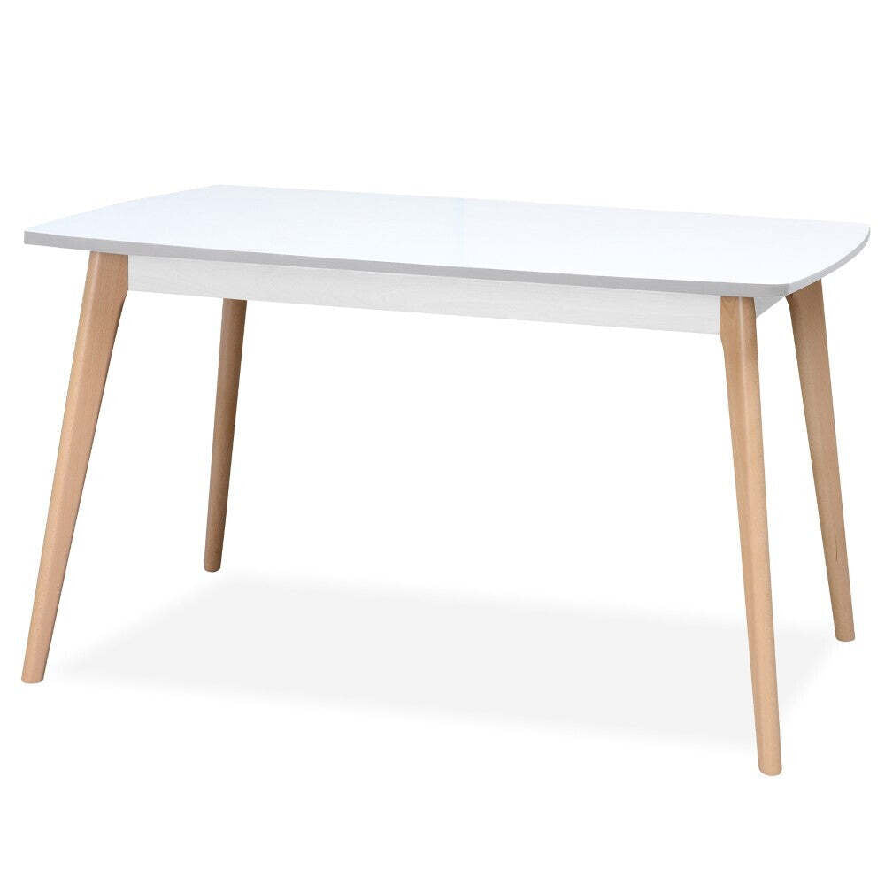 Jídelní stůl Endever 130x76x85 cm (bílá, buk) - II. jakost