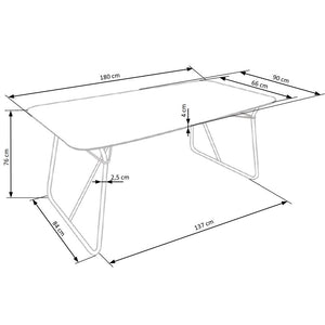 Jídelní stůl Houston - 180x90x76 cm (ořech/černá)