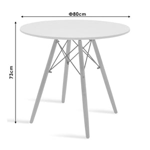 Jídelní stůl Jardin 80x73x80 cm (bílá, dřevo)