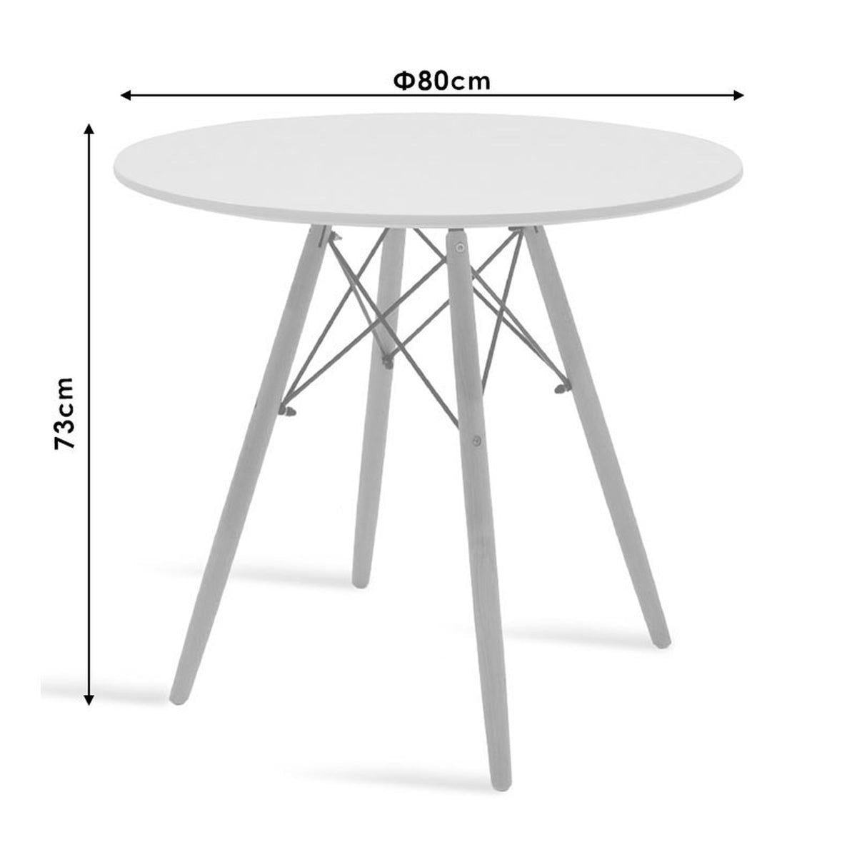 Jídelní stůl Jardin 80x73x80 cm (bílá, dřevo) - PŘEBALENO