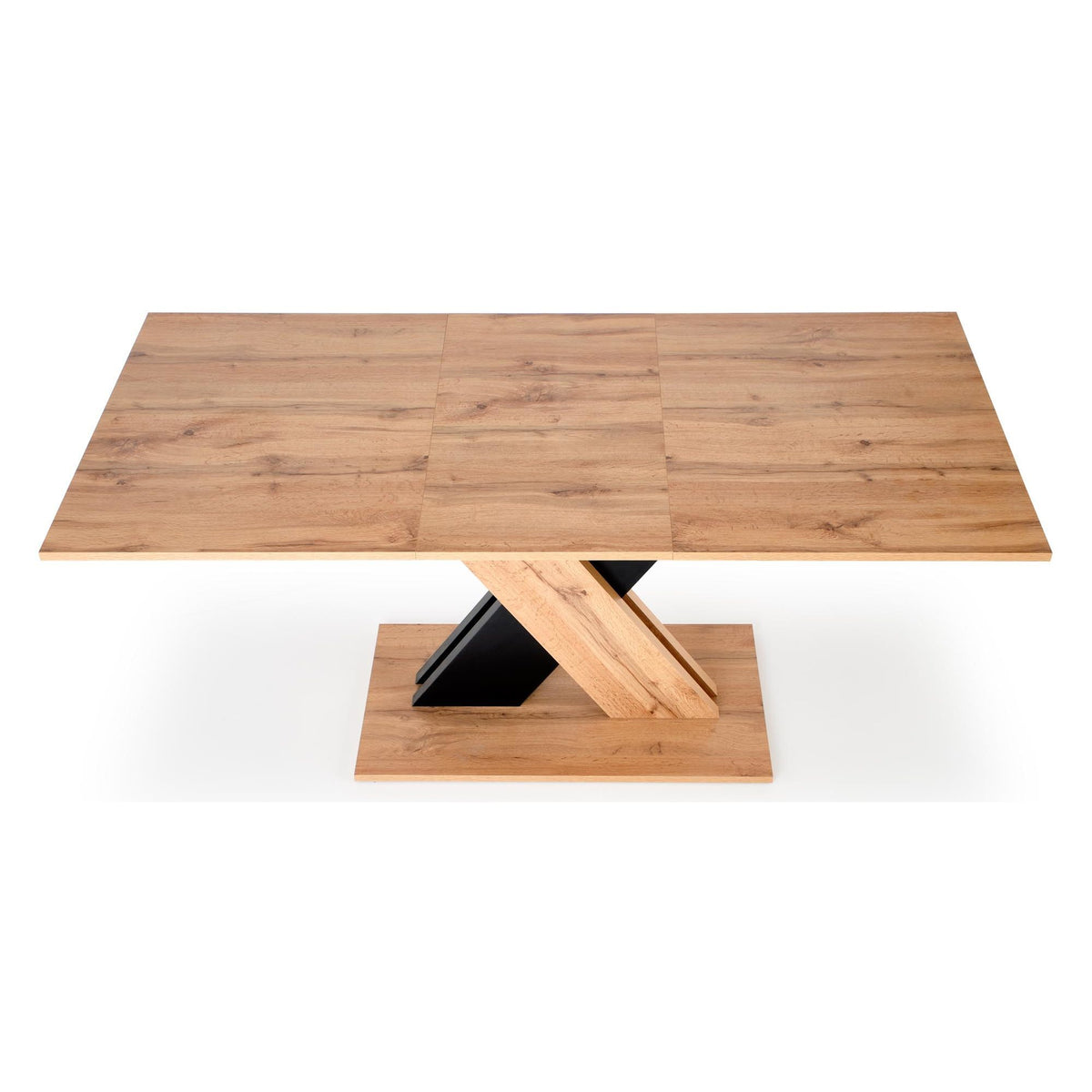 Jídelní stůl Leraxto rozkládací 130-175x76x85 cm (dub, černá)